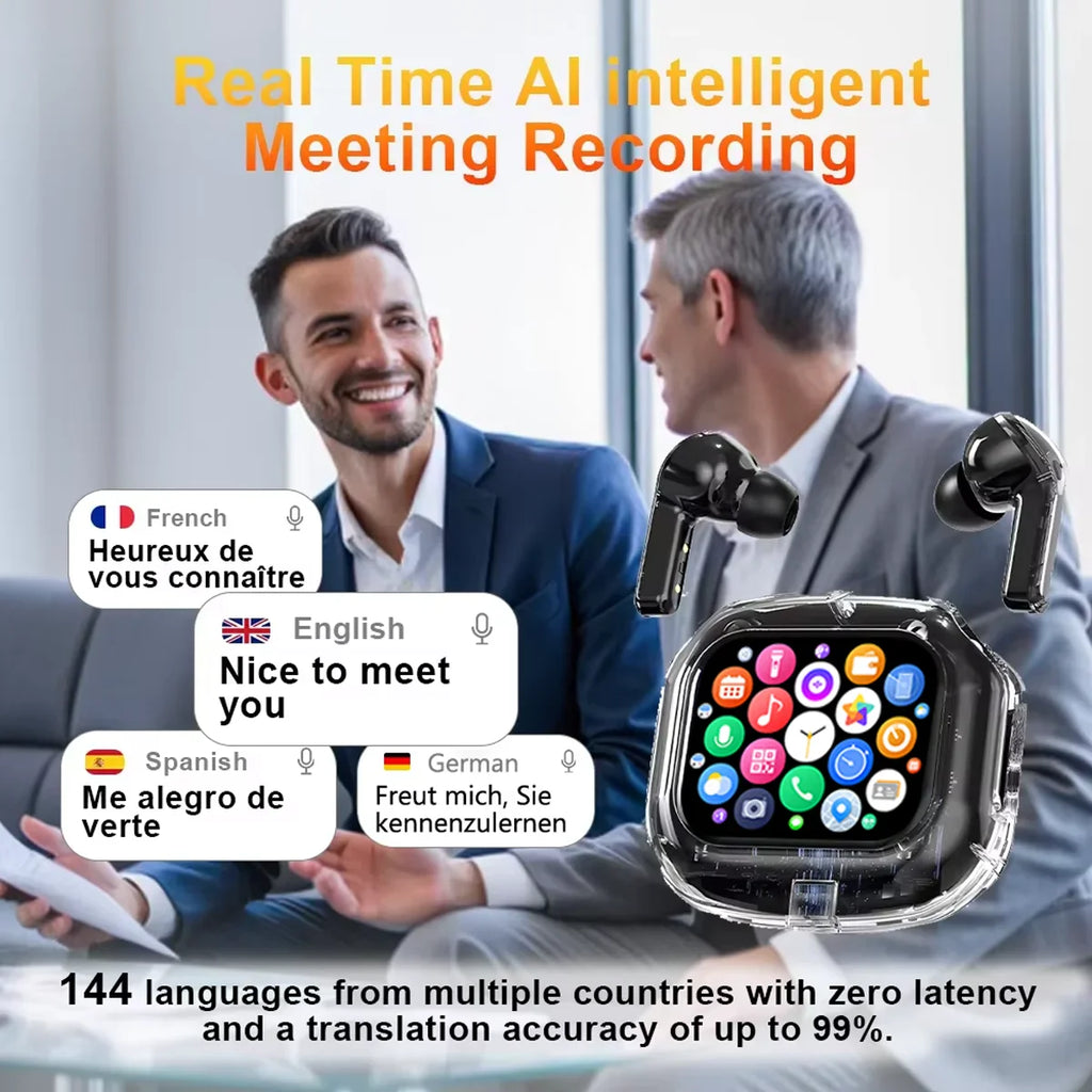 Bluetooth Headphones 144 Language Real Time Translation Earphones