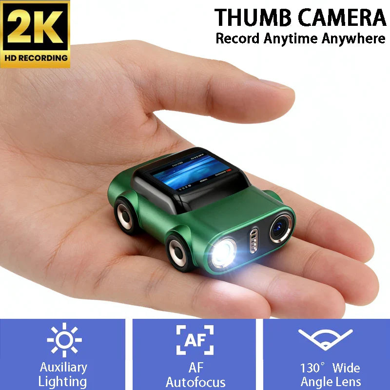 Mini Camera 2K HD Video Recorder Car Shaped Keychain