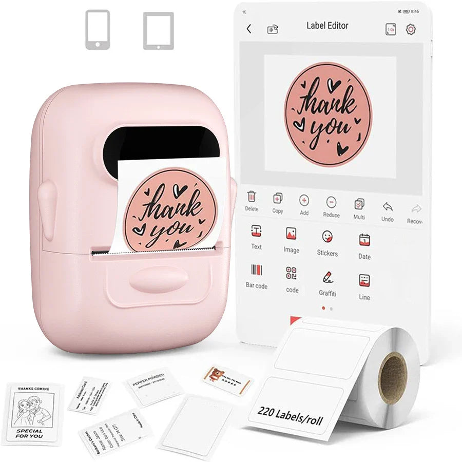 Thermal Label Printer P50 Protable Bluetooth Wireless