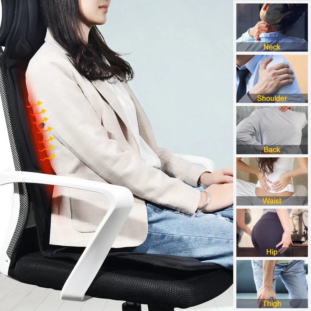 Massager Chair Pad Electric Heating Vibrating Cervical