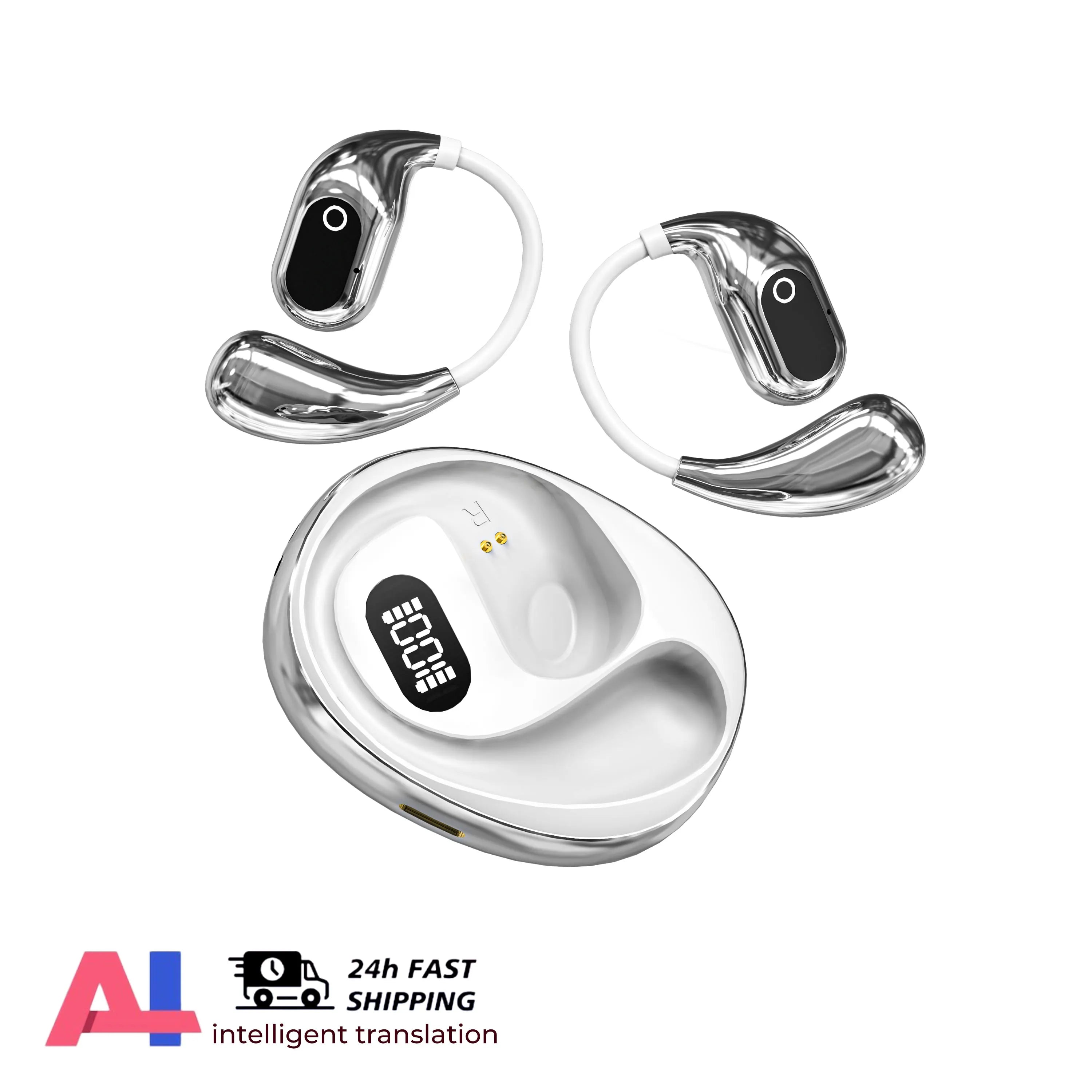 2PCS Translator Headphones 144 Languages Wireless Real Time Translation Bluetooth headset