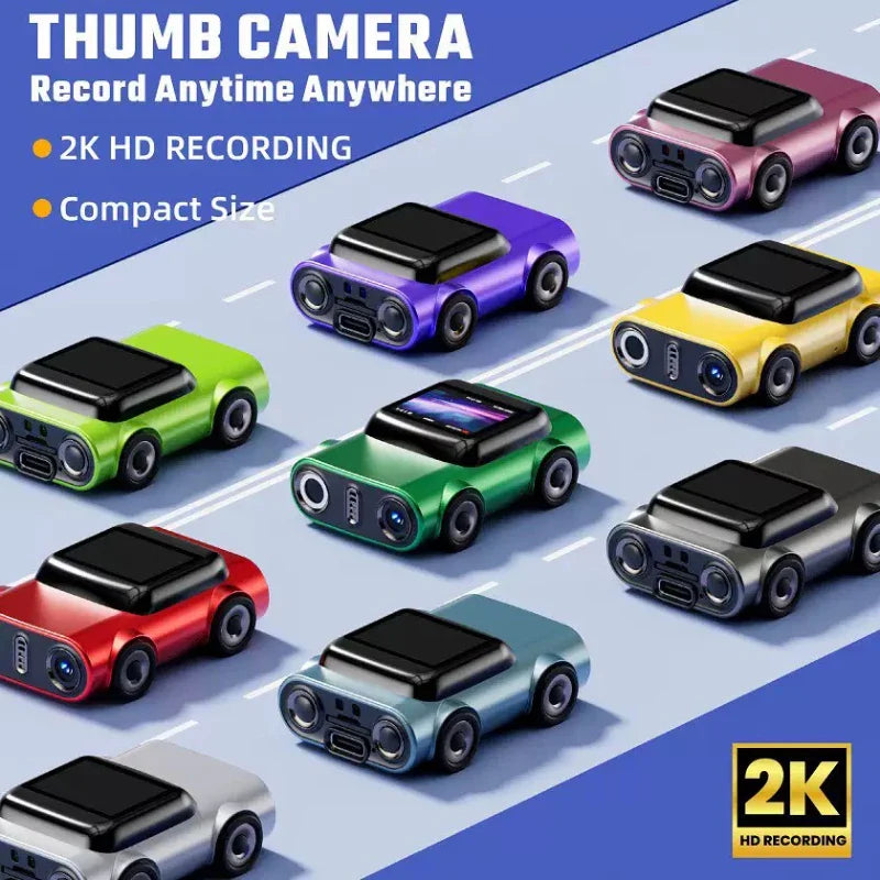 Mini Camera 2K HD Video Recorder Car Shaped Keychain