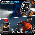 Military Smart Watch 1400mAh Battery Fitness Tracking Waterproof