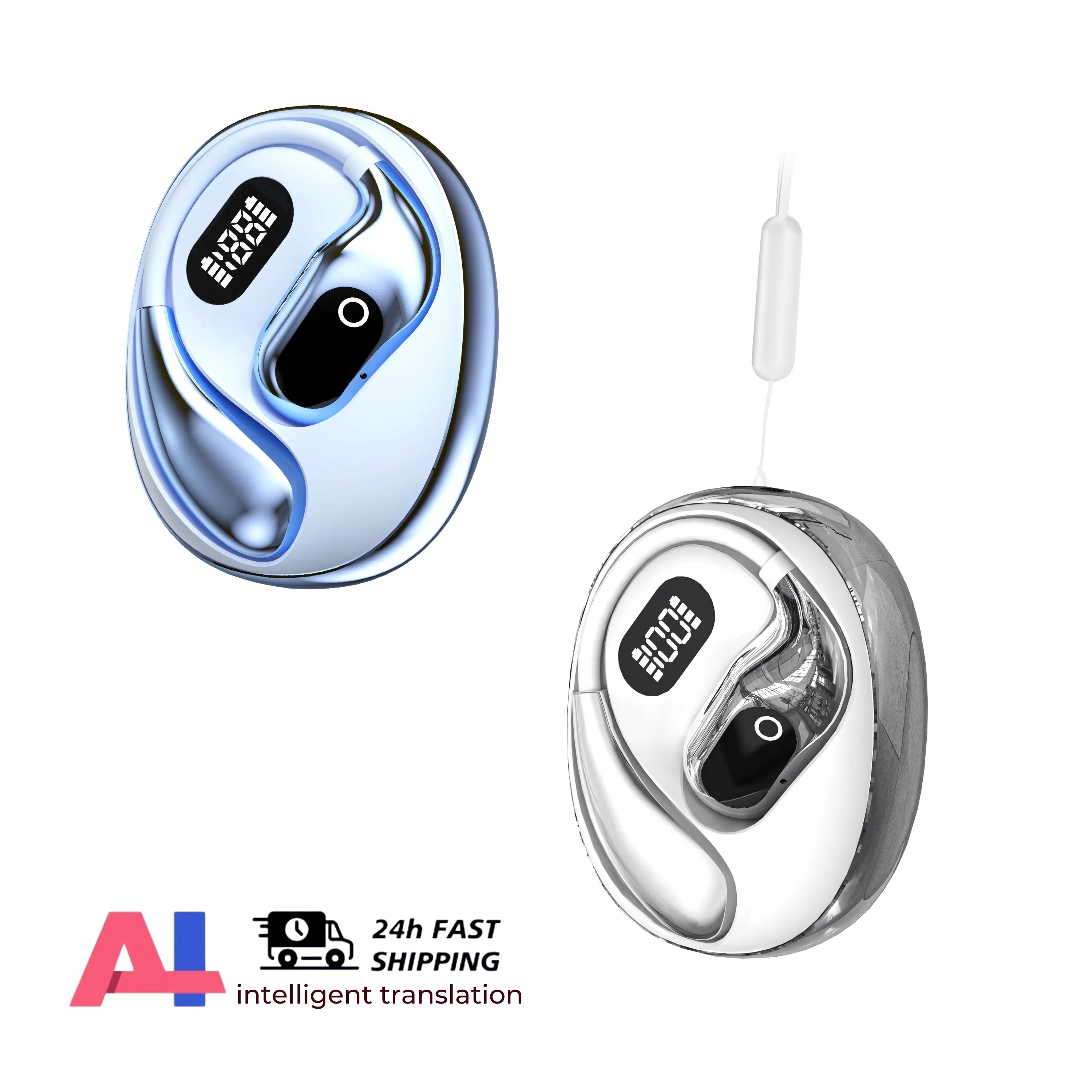 2PCS Translator Headphones 144 Languages Wireless Real Time Translation Bluetooth headset