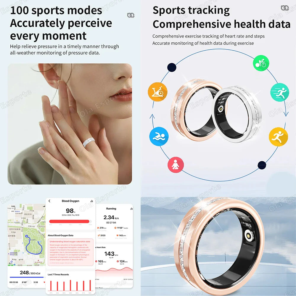 Smart Ring Lady Heart Rate Sleep Health Monitor