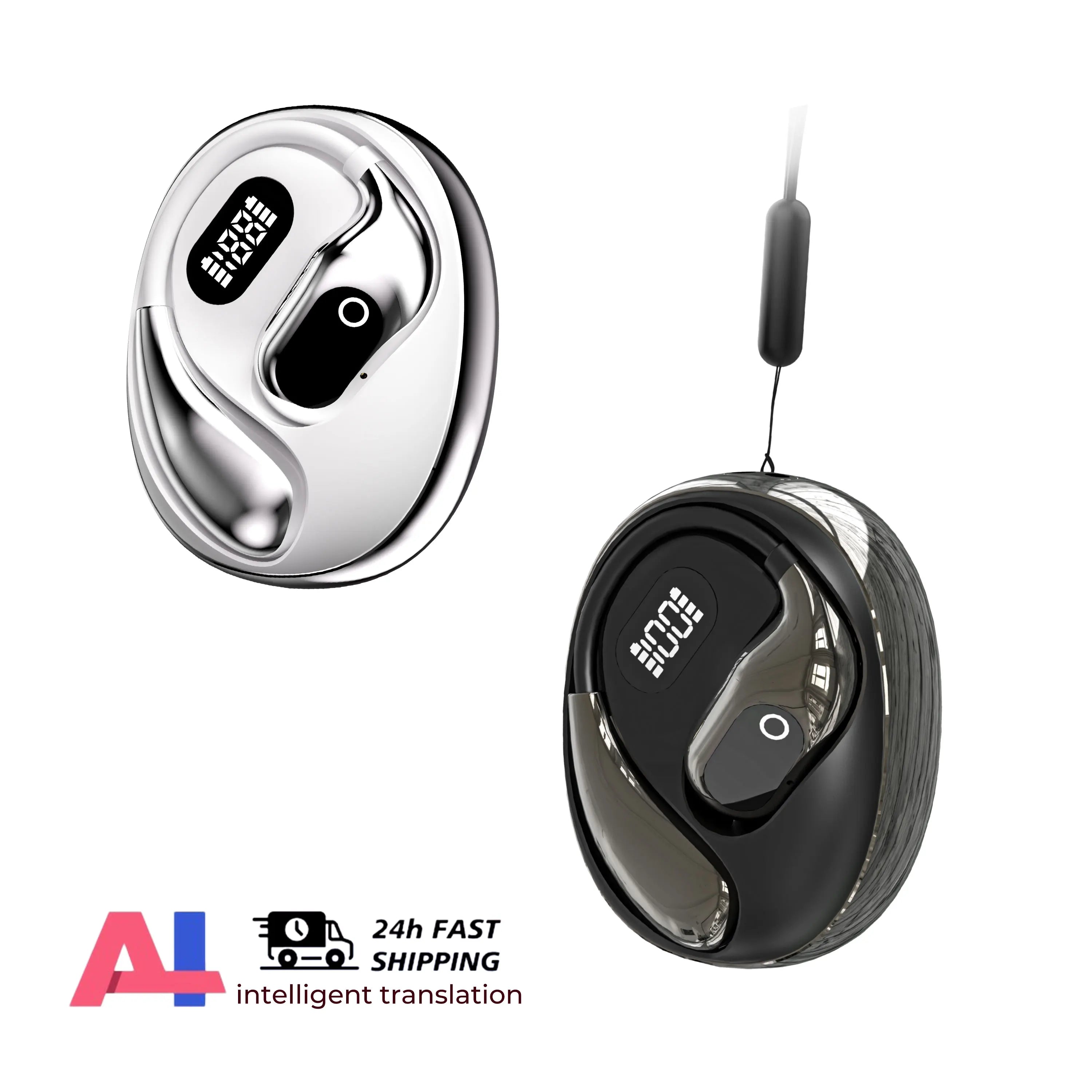 2PCS Translator Headphones 144 Languages Wireless Real Time Translation Bluetooth headset