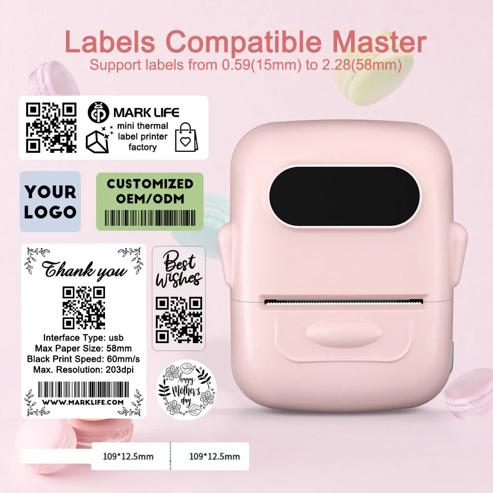 Thermal Label Printer P50 Protable Bluetooth Wireless