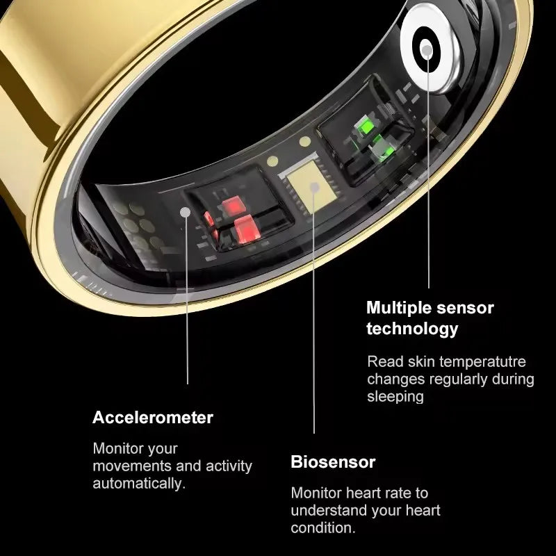 R09 Smart Ring Men Women with Charging Case