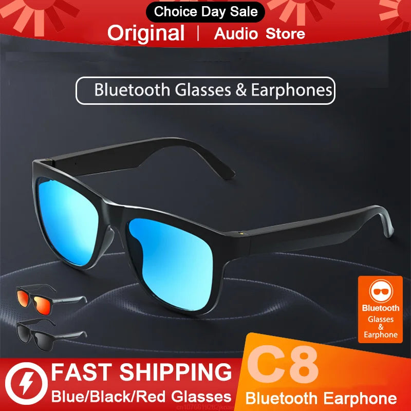 C8 Smart Glasses Headphone Wireless Bluetooth Sunglasses
