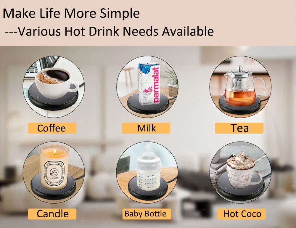 USB Mug Warmer with Temperature Control for Drinks
